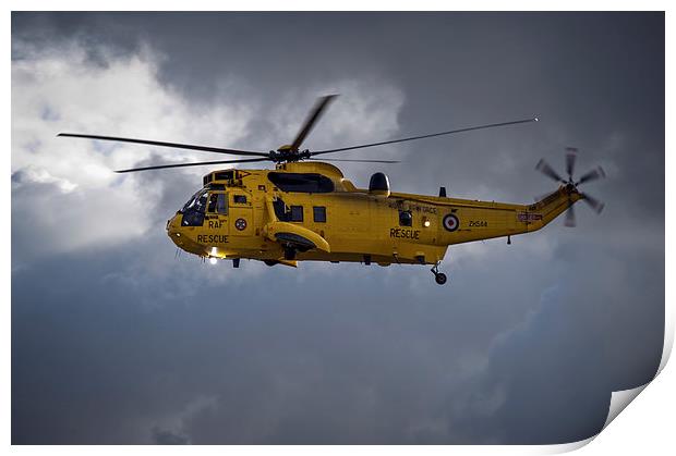 RAF Sea King rescue helicopter Print by Gary Eason