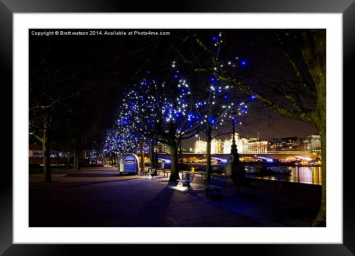  THE SOUTH BANK AT NIGHT Framed Mounted Print by Brett watson