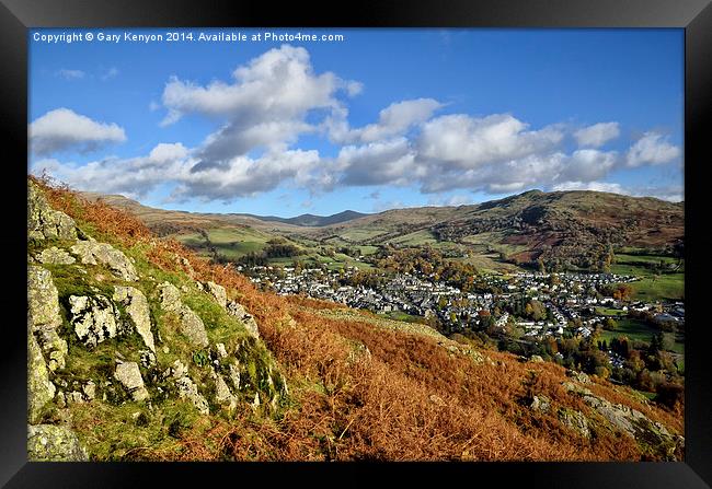  Looking Down On Ambleside  Framed Print by Gary Kenyon