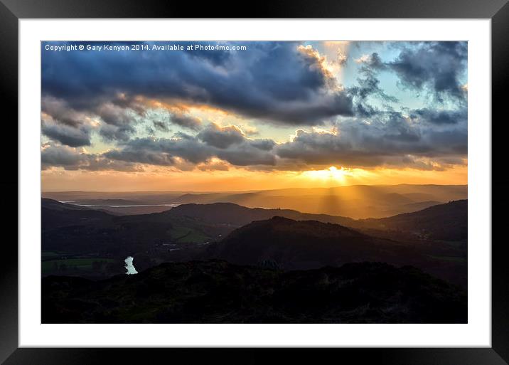  Suns Rays At Sunset From Gummers How Framed Mounted Print by Gary Kenyon