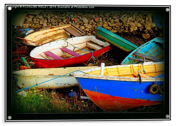 OLD FISHING BOATS  Acrylic by ROS RIDLEY