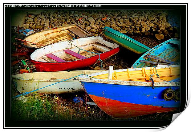 OLD FISHING BOATS  Print by ROS RIDLEY