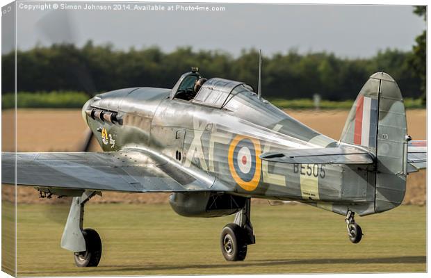 Hawker Hurricane Canvas Print by Simon Johnson