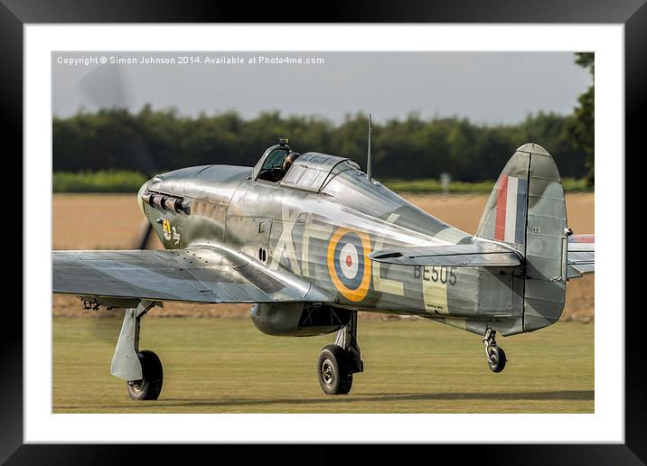 Hawker Hurricane Framed Mounted Print by Simon Johnson