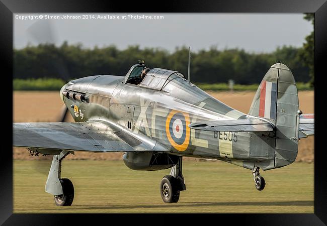 Hawker Hurricane Framed Print by Simon Johnson