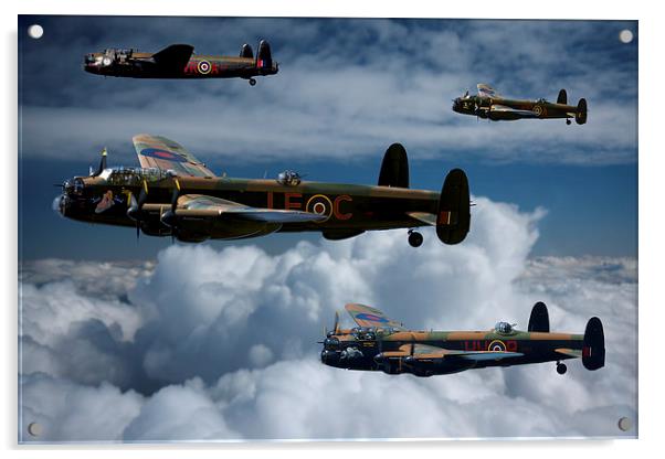 Lancaster Bombers in Flight Acrylic by Oxon Images