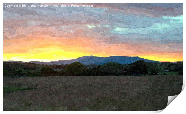  A Painted Sunset over Benderloch  Print by Bill Lighterness