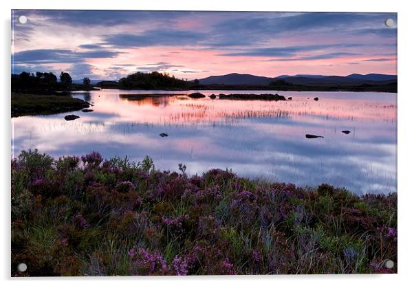Loch Ba Sunrise Acrylic by Stephen Taylor
