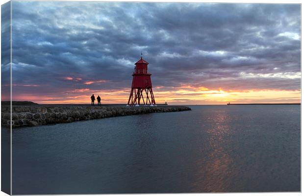  south shields groyne Canvas Print by Northeast Images