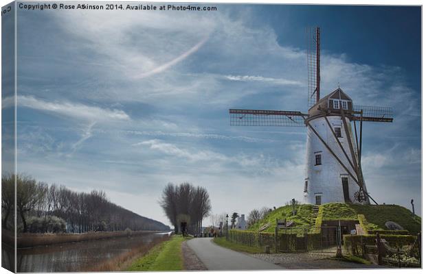  Windmill at Damme, Belgium Canvas Print by Rose Atkinson
