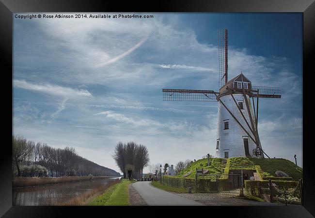  Windmill at Damme, Belgium Framed Print by Rose Atkinson