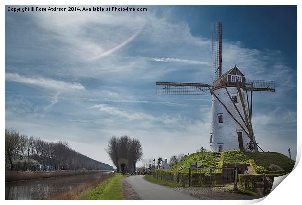  Windmill at Damme, Belgium Print by Rose Atkinson
