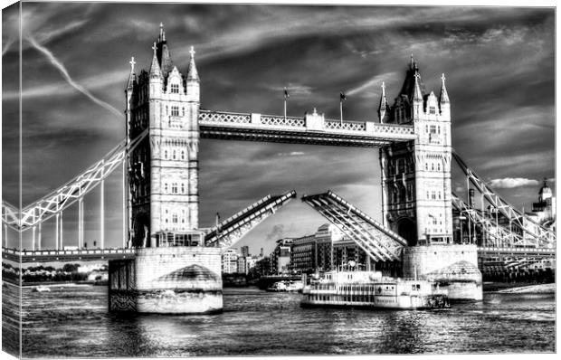 Tower Bridge London and the Dixie Queen Canvas Print by David Pyatt