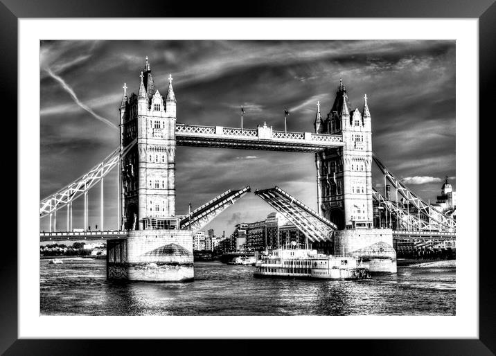 Tower Bridge London and the Dixie Queen Framed Mounted Print by David Pyatt