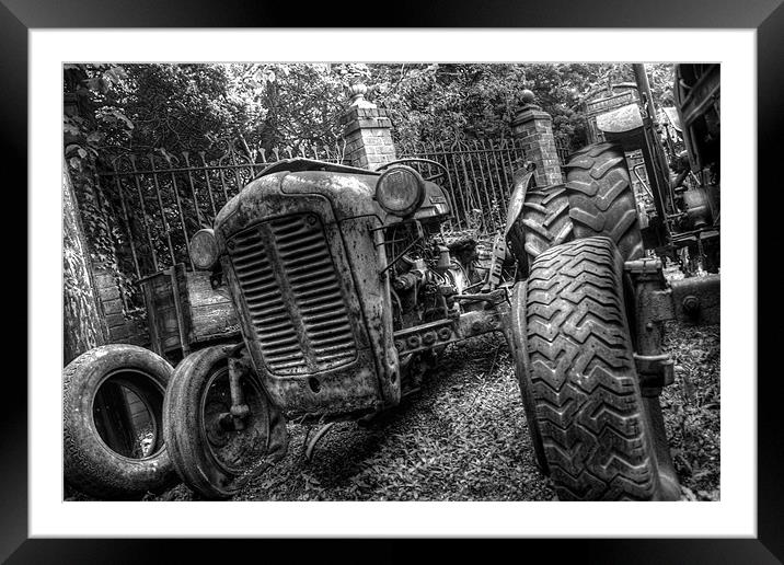 Old Tractor Framed Mounted Print by Simon Case