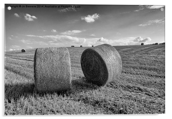 straw bales Acrylic by Jo Beerens