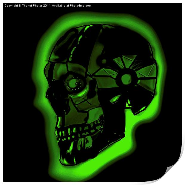  Green android skull Print by Thanet Photos