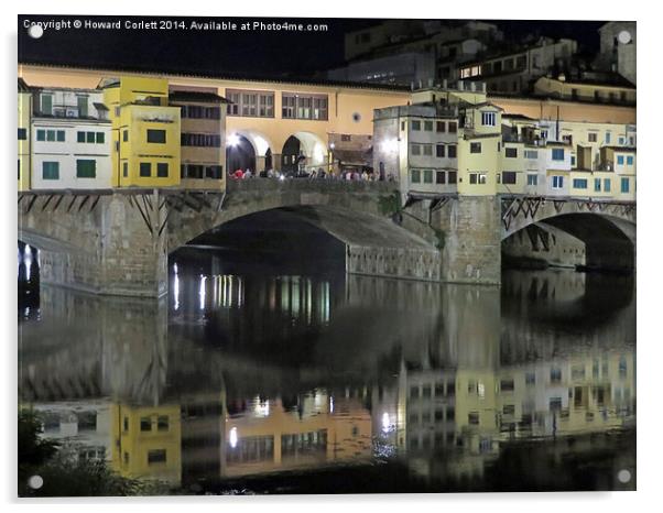 Ponte Vecchio at night  Acrylic by Howard Corlett