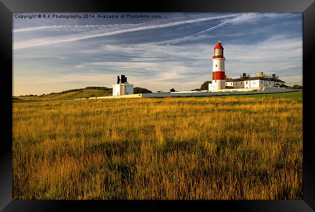  Sunrise Souter Lighthouse Framed Print by R K Photography