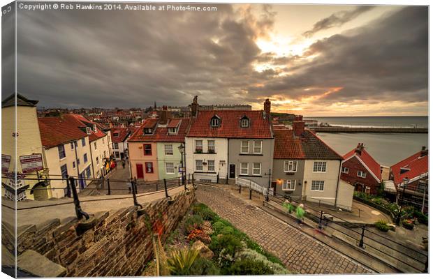  Whitby Steps  Canvas Print by Rob Hawkins