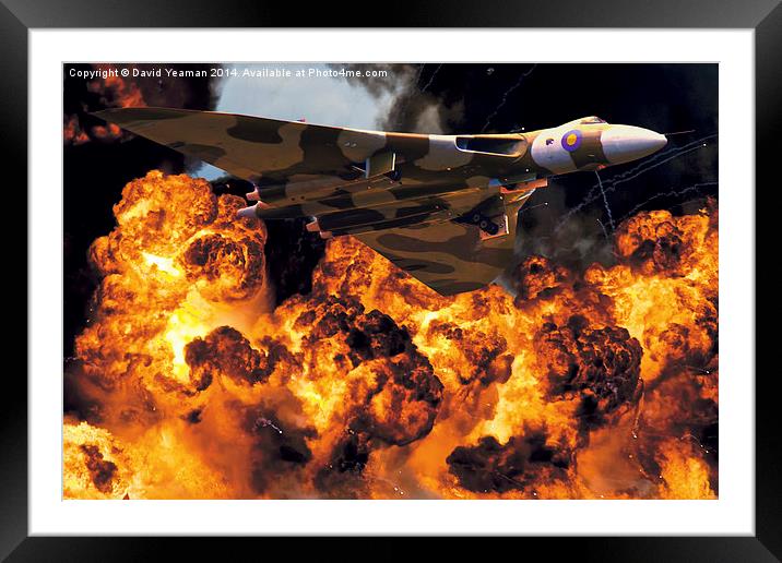 Avro Vulcan Bomber B2 (XH558) Bombing Run Framed Mounted Print by David Yeaman