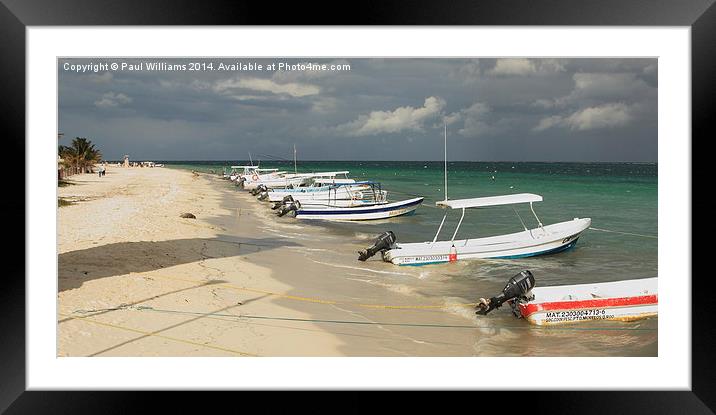 Beach and Boats Framed Mounted Print by Paul Williams