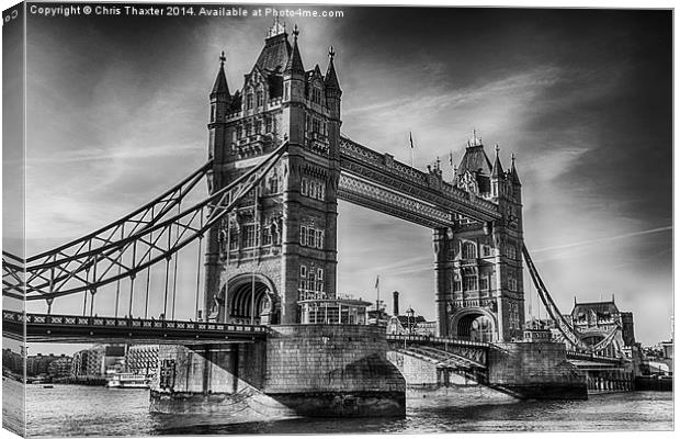 Tower Bridge Black and White  Canvas Print by Chris Thaxter