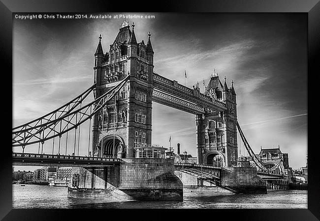 Tower Bridge Black and White  Framed Print by Chris Thaxter