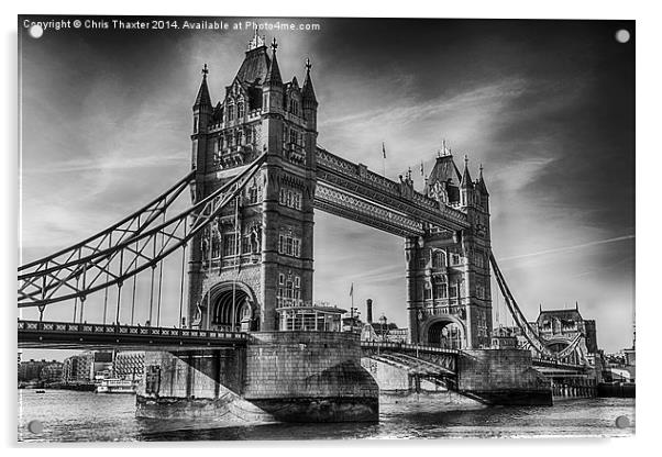 Tower Bridge Black and White  Acrylic by Chris Thaxter