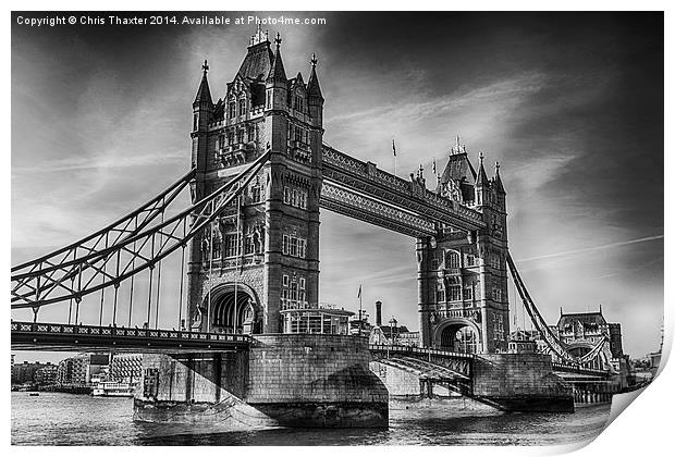 Tower Bridge Black and White  Print by Chris Thaxter