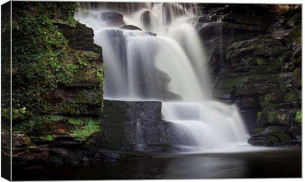  River Clydach waterfalls Canvas Print by Leighton Collins