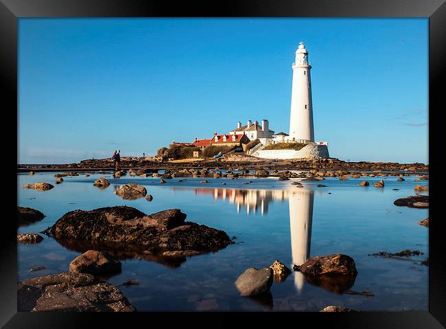  Reflections of the Lighthouse Framed Print by Helen Holmes