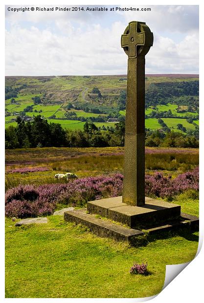  Rosedale Abbey Millennium Cross Print by Richard Pinder