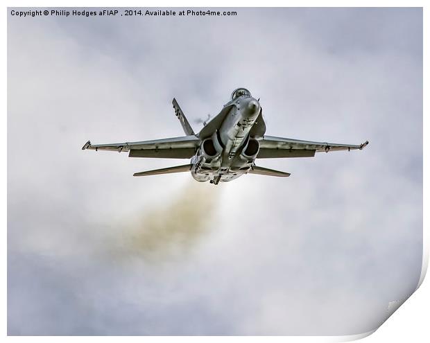 McDonnell Douglas F/A-18C Hornet Print by Philip Hodges aFIAP ,