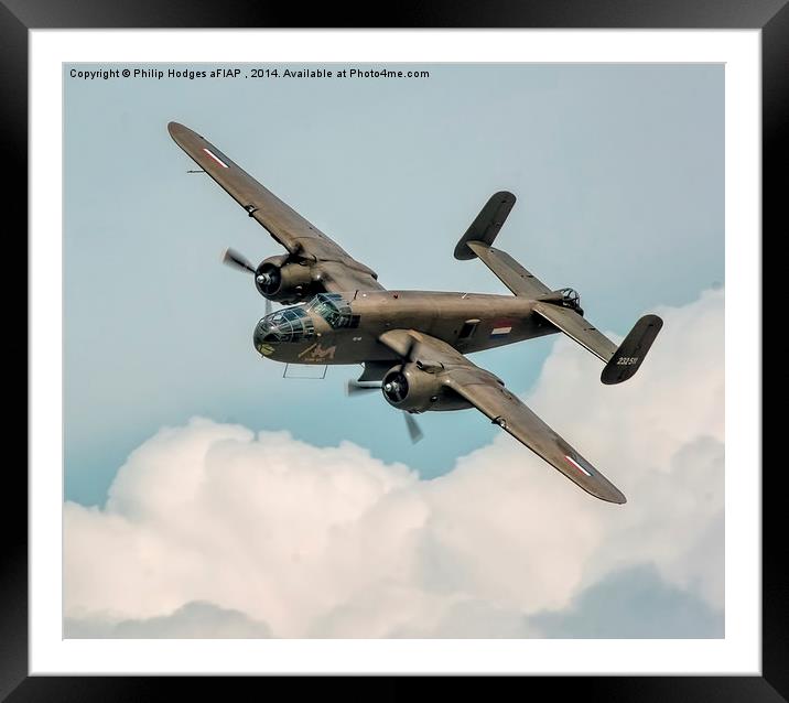 North American TB-25N Mitchell  Framed Mounted Print by Philip Hodges aFIAP ,