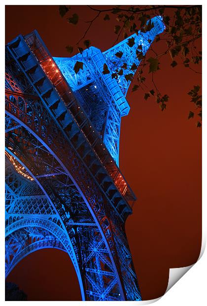 Eiffel tower at night Print by Simon Case