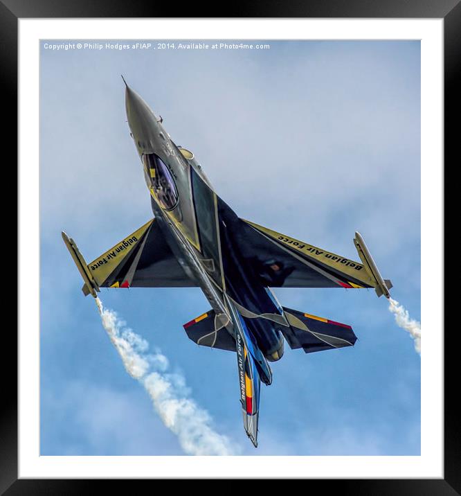 Lockheed Martin F-16AM Fighting Falcon Inverted Framed Mounted Print by Philip Hodges aFIAP ,