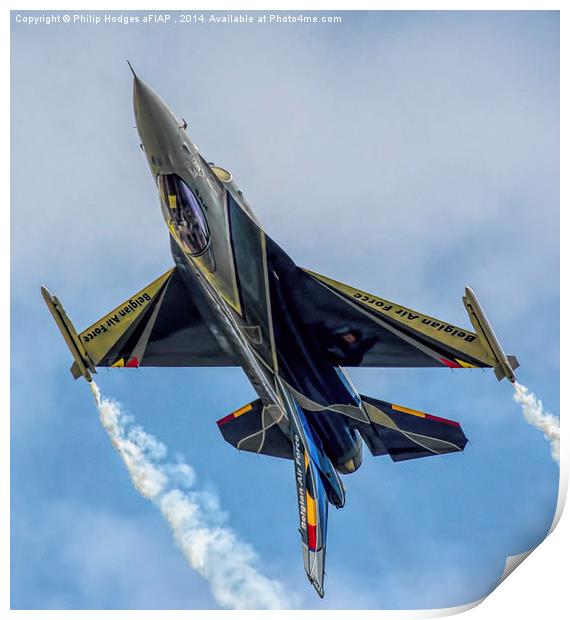 Lockheed Martin F-16AM Fighting Falcon Inverted Print by Philip Hodges aFIAP ,