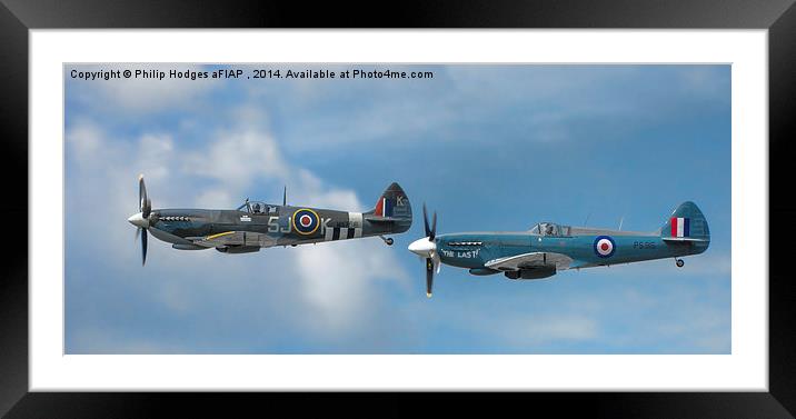 Spitfire Duo   Framed Mounted Print by Philip Hodges aFIAP ,