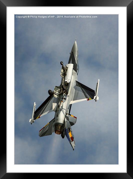 Lockheed Martin F-16AM Fighting Falcon Gear Down Framed Mounted Print by Philip Hodges aFIAP ,