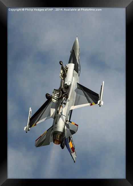 Lockheed Martin F-16AM Fighting Falcon Gear Down Framed Print by Philip Hodges aFIAP ,