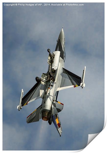 Lockheed Martin F-16AM Fighting Falcon Gear Down Print by Philip Hodges aFIAP ,