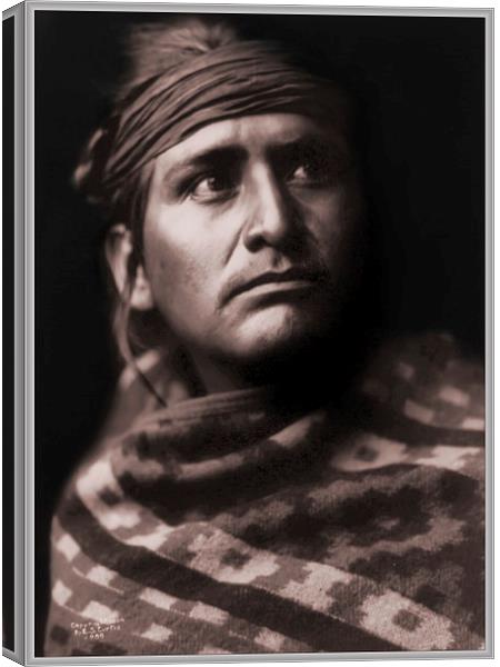  A Chief of the desert Navajo. Canvas Print by paul willats