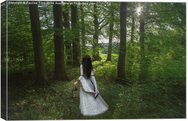  A walk in the woods Canvas Print by Pauline Tims