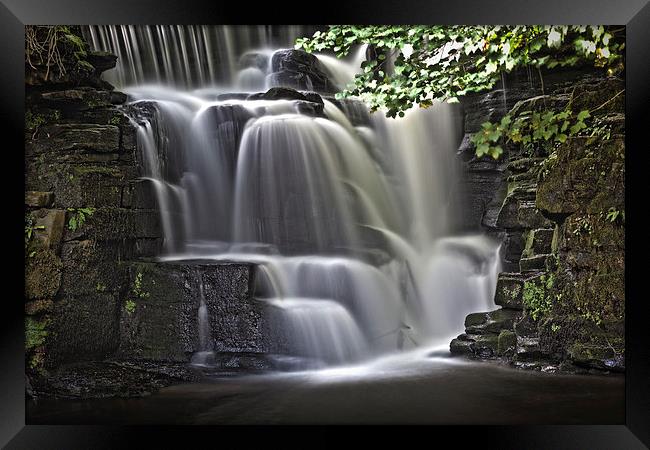  River Clydach waterfalls in HDR Framed Print by Leighton Collins