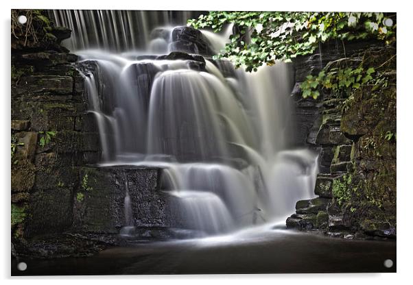  River Clydach waterfalls in HDR Acrylic by Leighton Collins