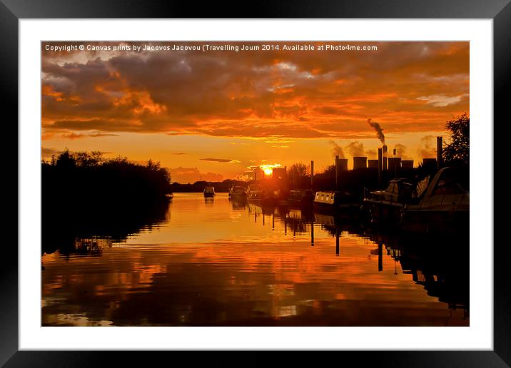  Torksey Sunset tidal Trent Framed Mounted Print by Jack Jacovou Travellingjour