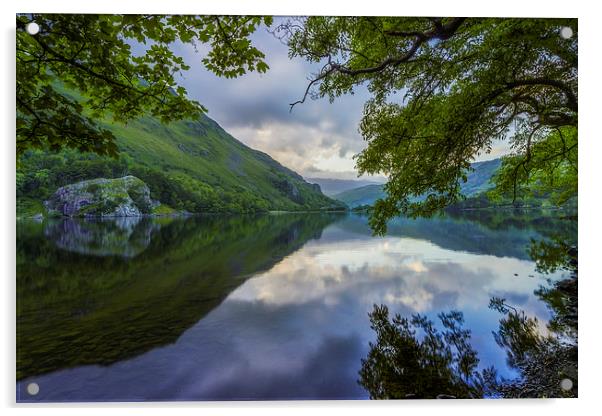  Peaceful Lakeside Acrylic by Ian Mitchell