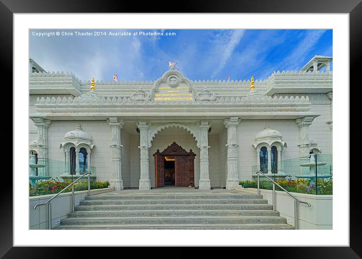 Shree Swaminarayan Mandir temple  Framed Mounted Print by Chris Thaxter