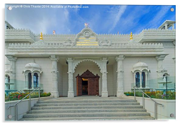 Shree Swaminarayan Mandir temple  Acrylic by Chris Thaxter